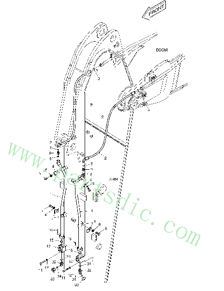 DX225LC  Arm Piping Rotation K1001049A Assembly