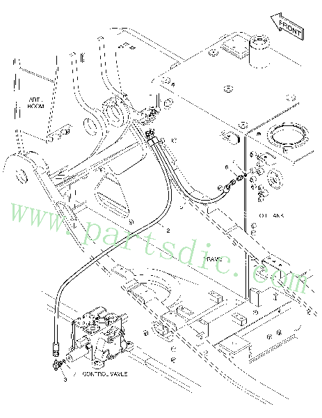 DX225LC  Lock Valve Piping K1027364A Assembly