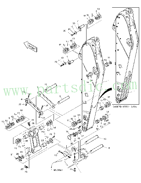 DX255LC  Link Guide(l.h) K1010025(K1010025A) #4(800*180*90)