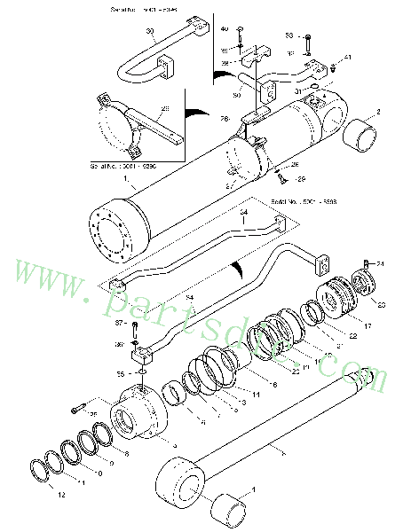 DX190W  Cylinder Arti.boom(l.h) K1017658A Assembly