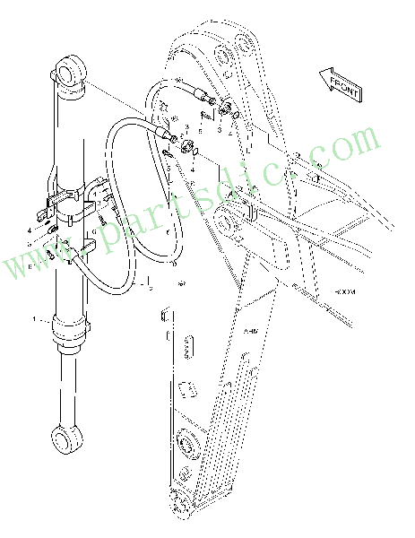 DX300LL  Arm Piping 2.5m K1007677 Assembly