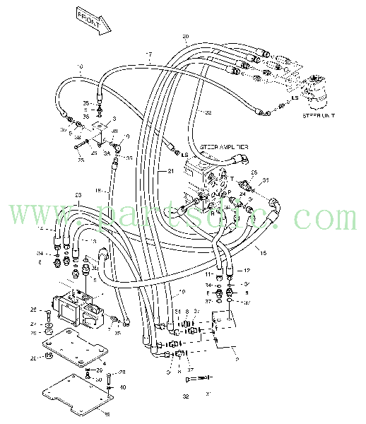 DL400  Steering Piping K1037658A Assembly