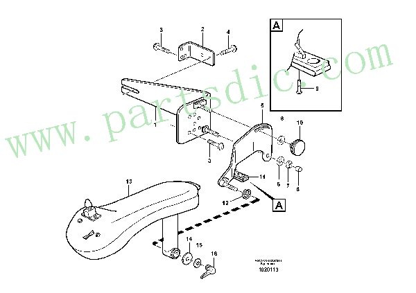 CDC - steering, arm rest with fitting parts 80780