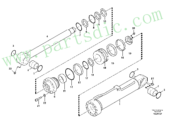 Hydraulic cylinder, Removal Counterweight. 8280108,8287029