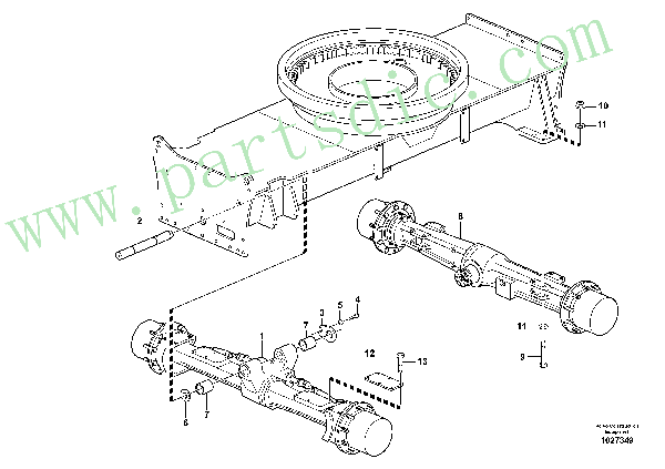 Planet axles with fitting parts
