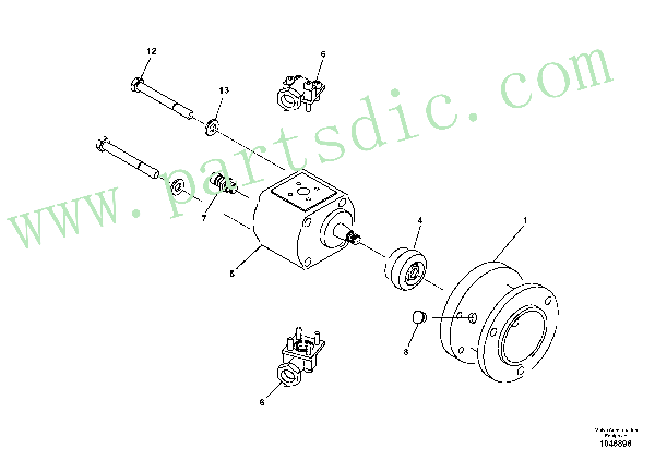 Hydraulic motor with tamper coupling for basic screed