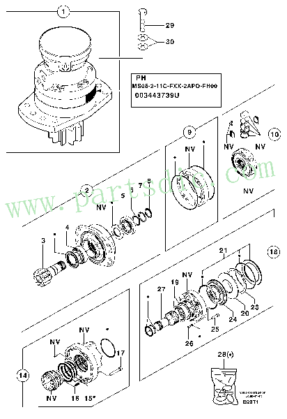 Slewing gear motor