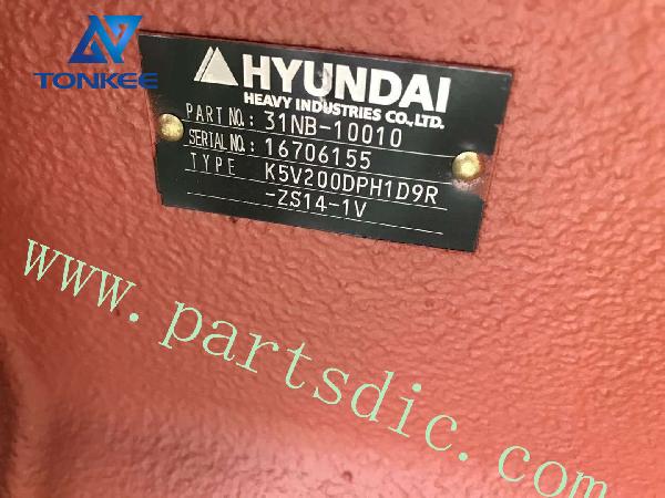 31NB-10010 K5V200DPH1D9R-ZS14-1V K5V200DPH hydraulic main pump for HYUNDAI R450-7 R450LC7