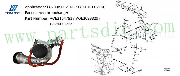 VOE21647837 VOE20933297 04294752KZ turbocharger EC200B EC210BP EC210C EC210D D6E D5D diesel engine turbo suitable for VOLVO